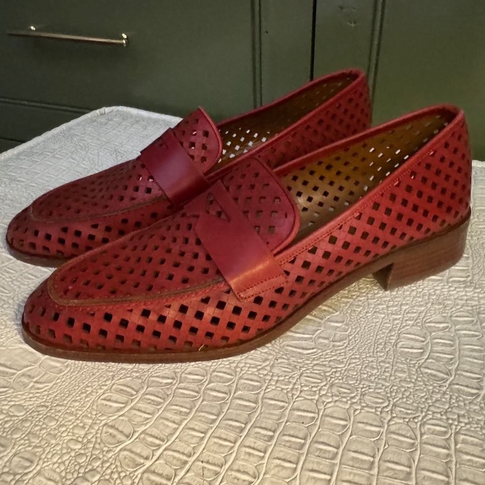 Aquatalia Sheryl perforated leather loafers